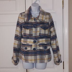 Body Central plaid wool blend coat  Sz M